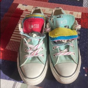 CONVERSE Mint Green shoes. Versatile Colored Tongues. Size 6- Womens